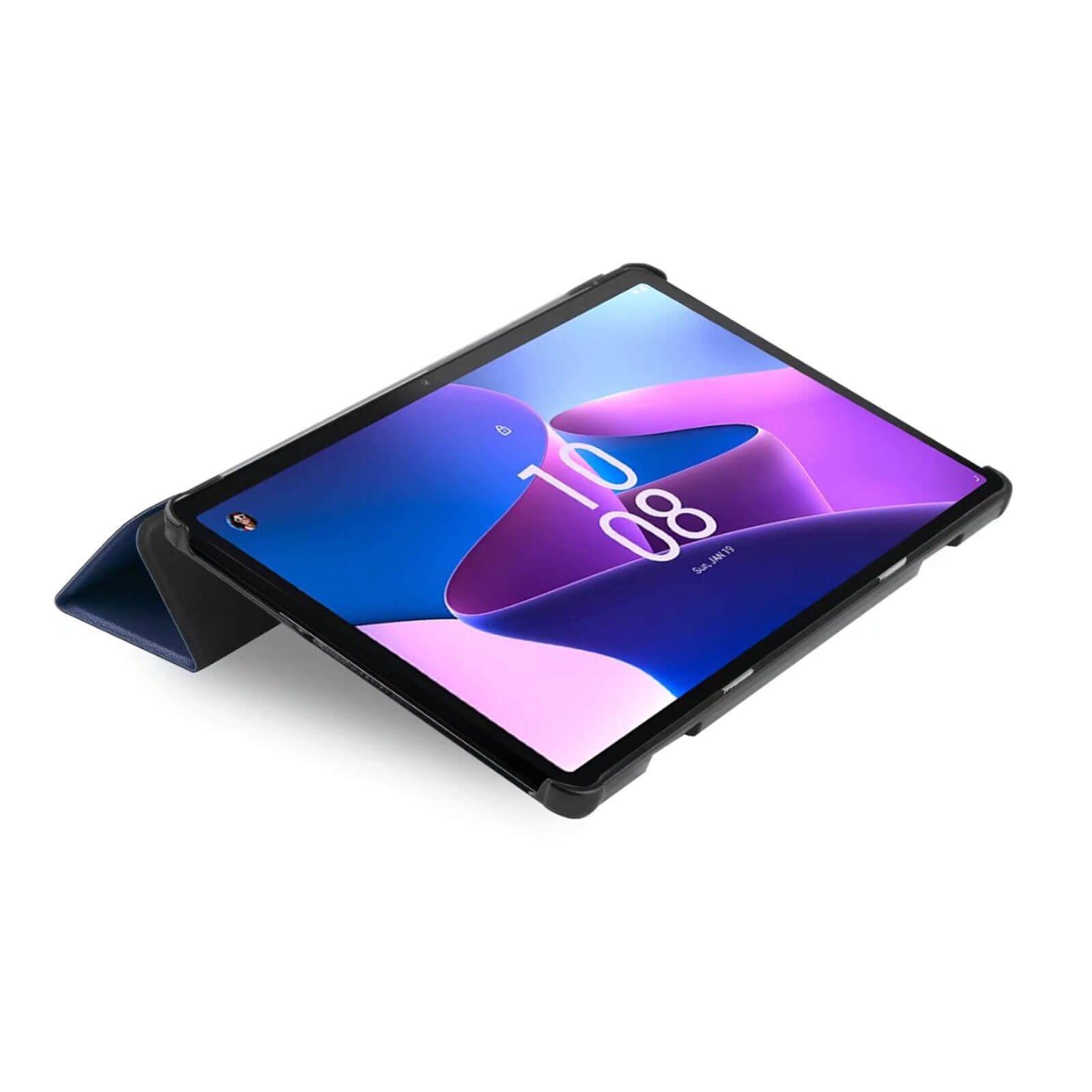 Lenovo Tab M10 (3rd Gen) 10.1 inch tri-fold hard shell smart cover with auto wake function in navy blue color input
