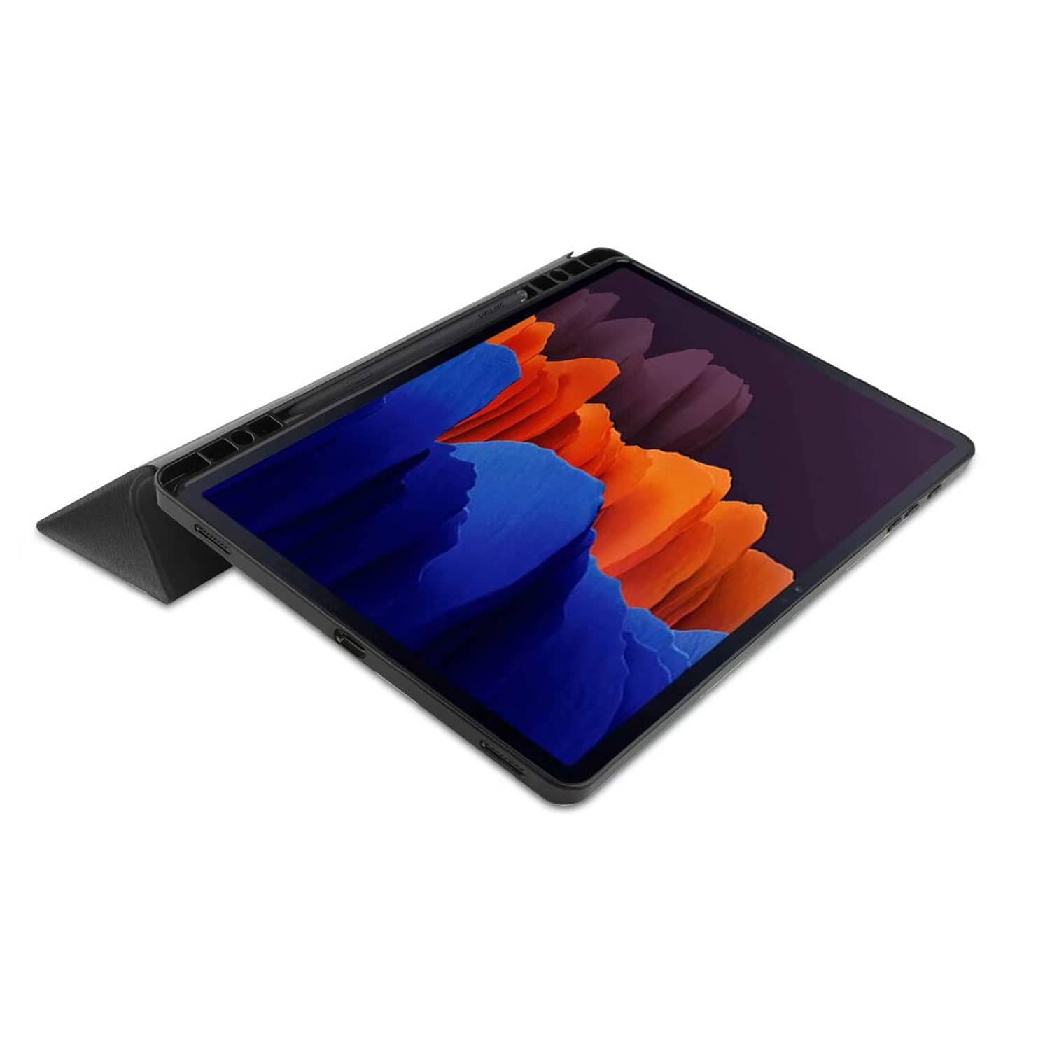 Samsung Galaxy Tab S7 Lite in gray smart cover input.