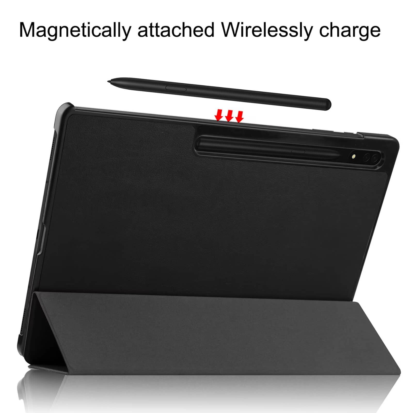 Samsung Galaxy Tab S8 Case Black stand back.