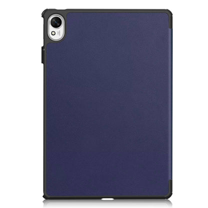 Navy Blue tri-fold hard shell smart cover with auto wake/sleep function for 11.5-inch Huawei MatePad 11.5S and MatePad Air 11.5 back.