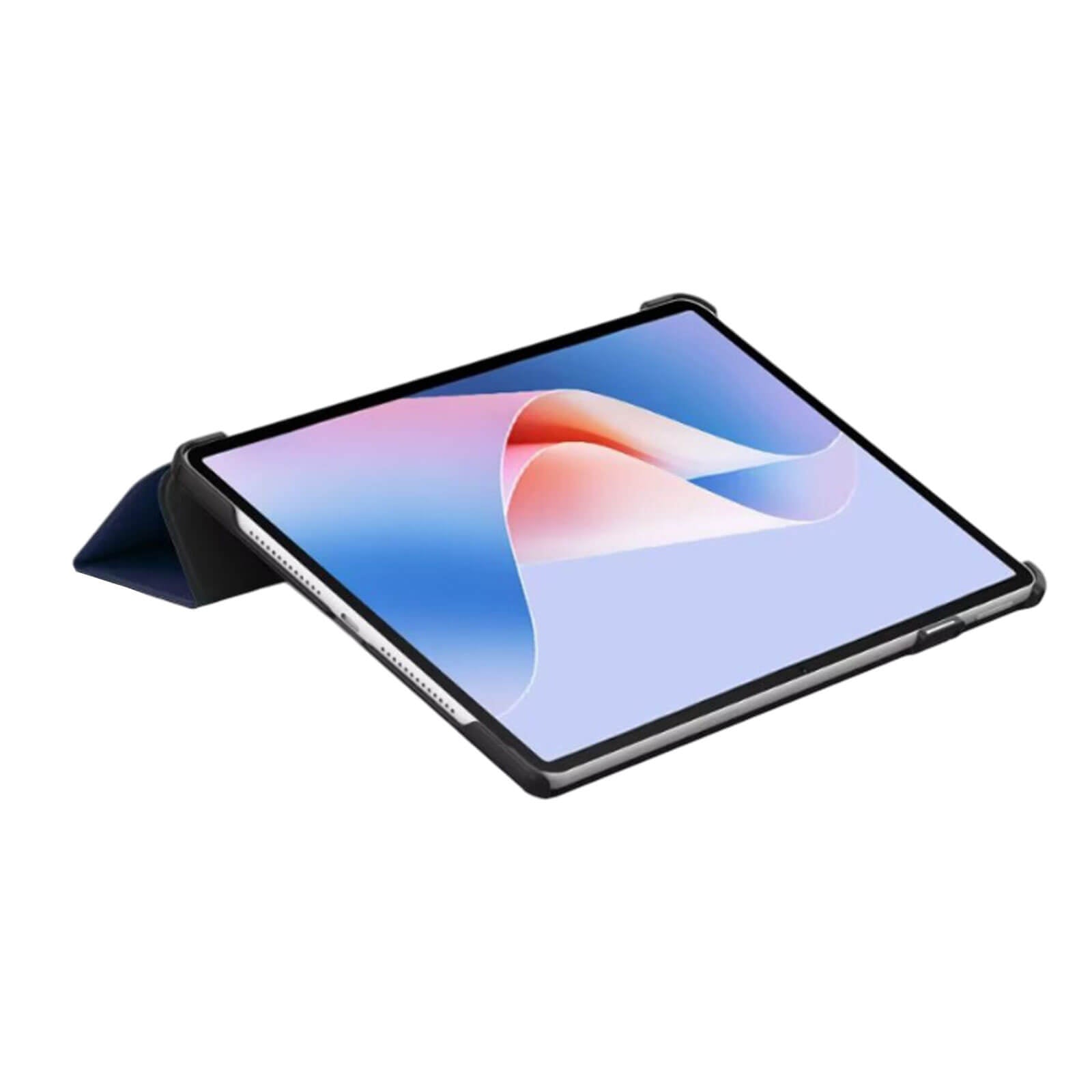 Navy Blue tri-fold hard shell smart cover with auto wake/sleep function for 11.5-inch Huawei MatePad 11.5S and MatePad Air 11.5 input.