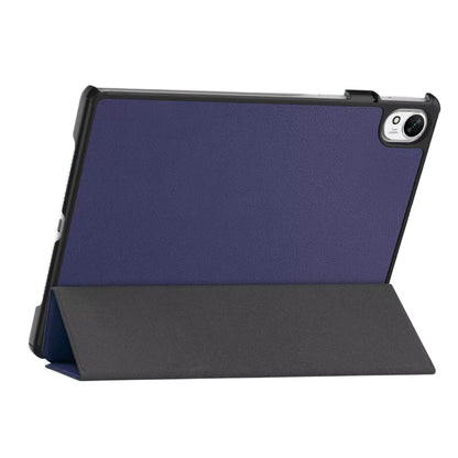 Navy Blue tri-fold hard shell smart cover with auto wake/sleep function for 11.5-inch Huawei MatePad 11.5S and MatePad Air 11.5 stand back.