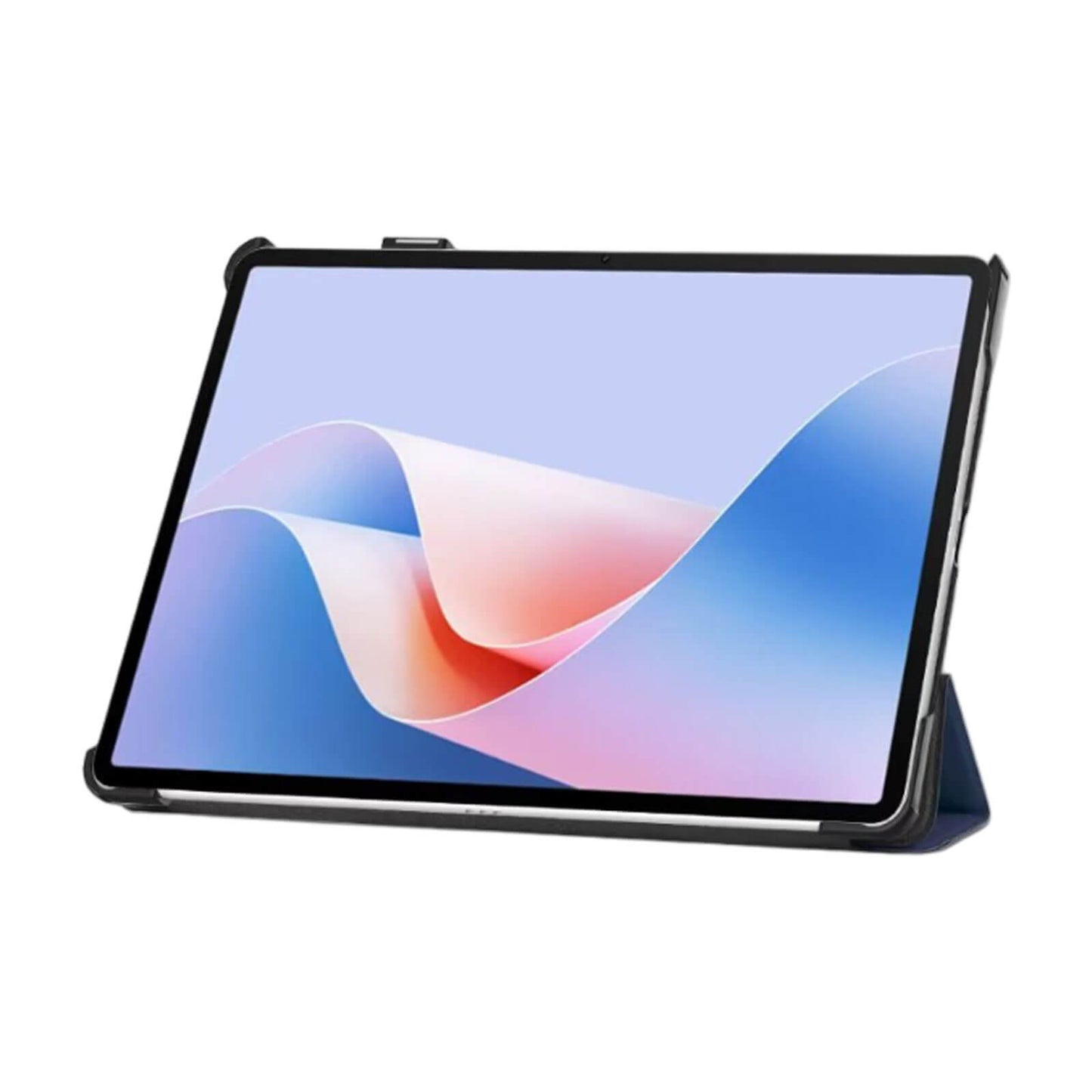 Navy Blue tri-fold hard shell smart cover with auto wake/sleep function for 11.5-inch Huawei MatePad 11.5S and MatePad Air 11.5 stand front.