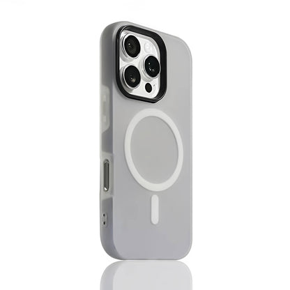 Classic Black MagSafe compatible matte silicone iPhone case with translucent back and raised camera protection for iPhone 11-16 series.